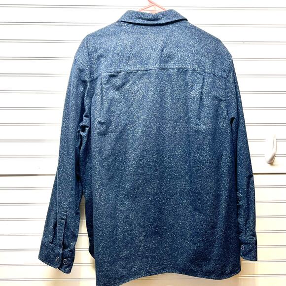 Freedom Foundry Long Sleeve Button Down Blue Speckled Men’s Shirt Size XXL - Picture 2 of 12